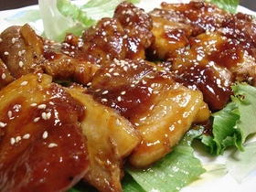 豚バラ肉のピリ辛焼き